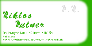 miklos mulner business card