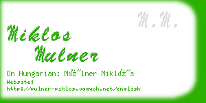 miklos mulner business card